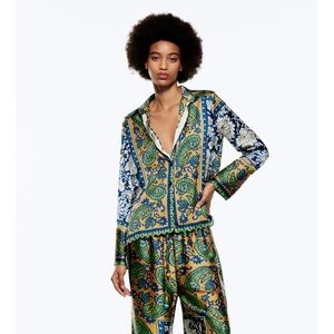 NEW Zara Printed Shirt Sz L
